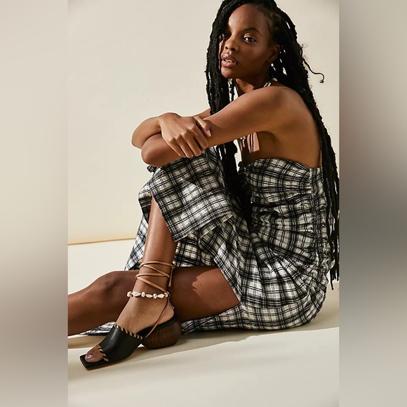 Free People Endless Summer Brandie Plaid Midi Dress small NWT - Picture 2 of 10